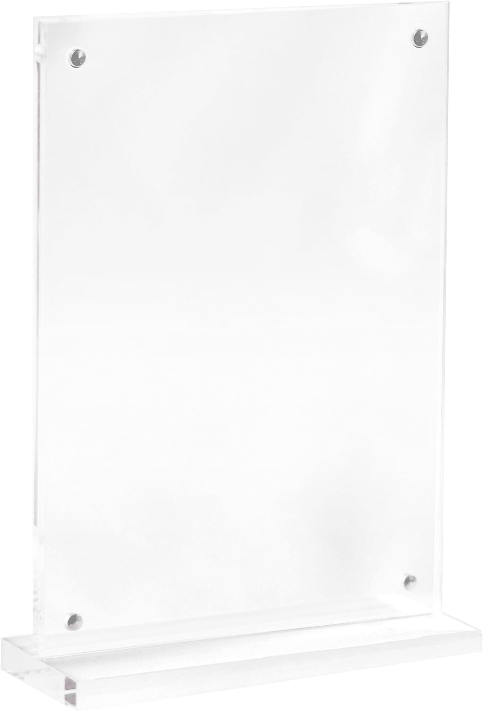 5x7 Magnetic Portrait T Shaped Acrylic Double Sided Desktop Photo Frame/ Menu Holder/ Sign Display