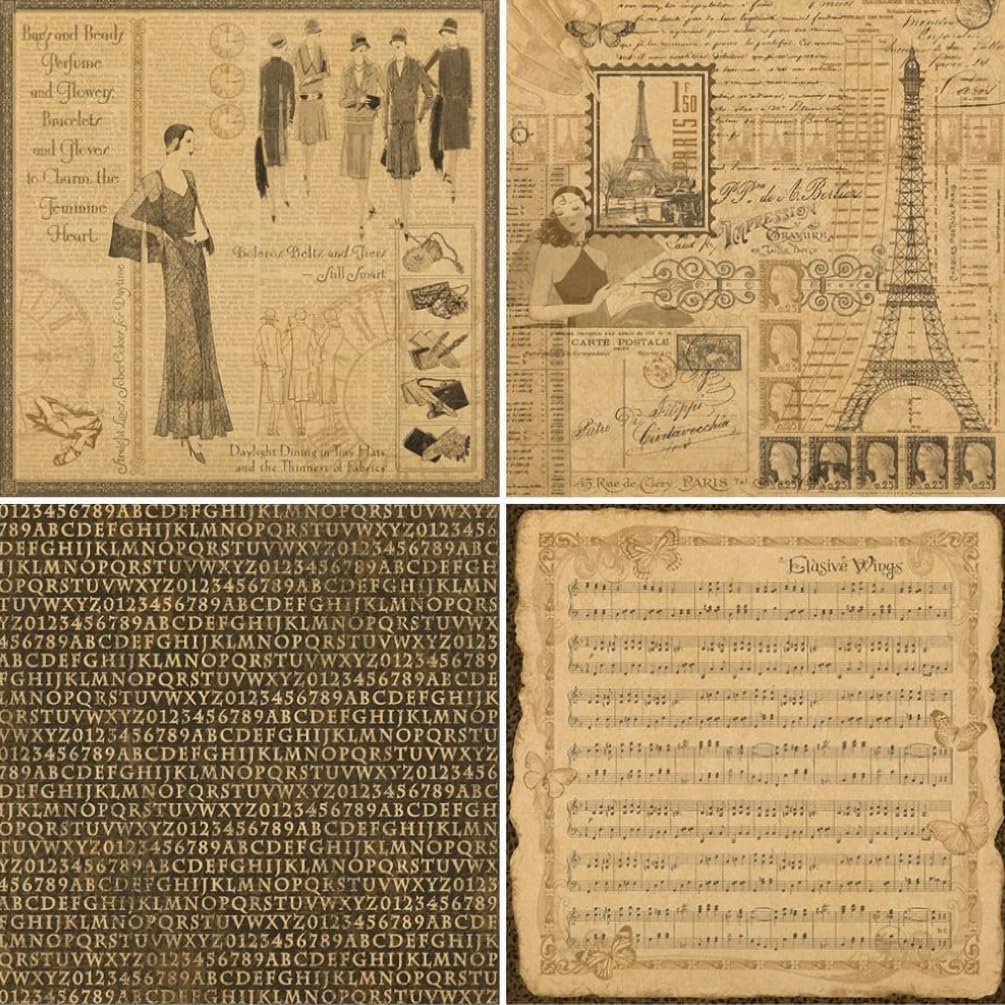 Scrapbook-Papier, 6 x 6 Zoll, 36 Blatt Musterpapier-Packung, 135 g/m² einseitig bedruckter Karton, dekoratives Bastelpapier(45677)