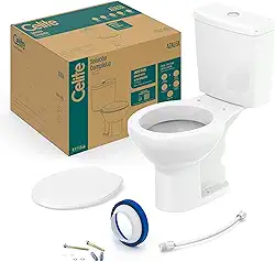 Kit Bacia com Caixa, Assento Polipropileno Soft Close e Complementos de Instalação Azálea