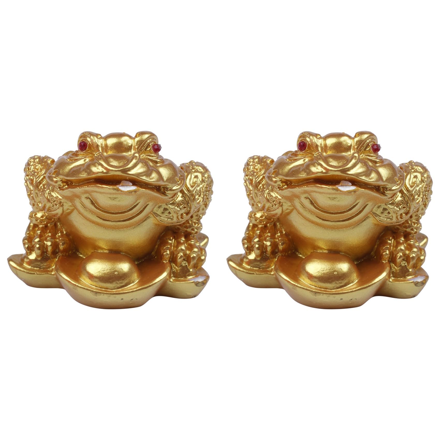 Hndhbfgrt 2X Chinese Feng Shui Money Wealth Frog Toad Coin Home Decoration Home Decoration Lucky Gifts Gold
