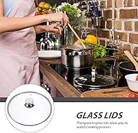 Vista 8 de Tapa de olla de vidrio de 11 pulgadas, tapa de repuesto para olla de repuesto, tapa de vidrio templado con mango de acero inoxidable, cubierta