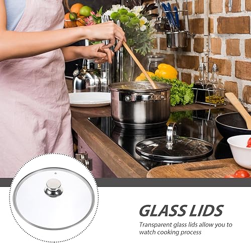 Miniatura 8 de Tapa de olla de vidrio de 11 pulgadas, tapa de repuesto para olla de repuesto, tapa de vidrio templado con mango de acero inoxidable, cubierta