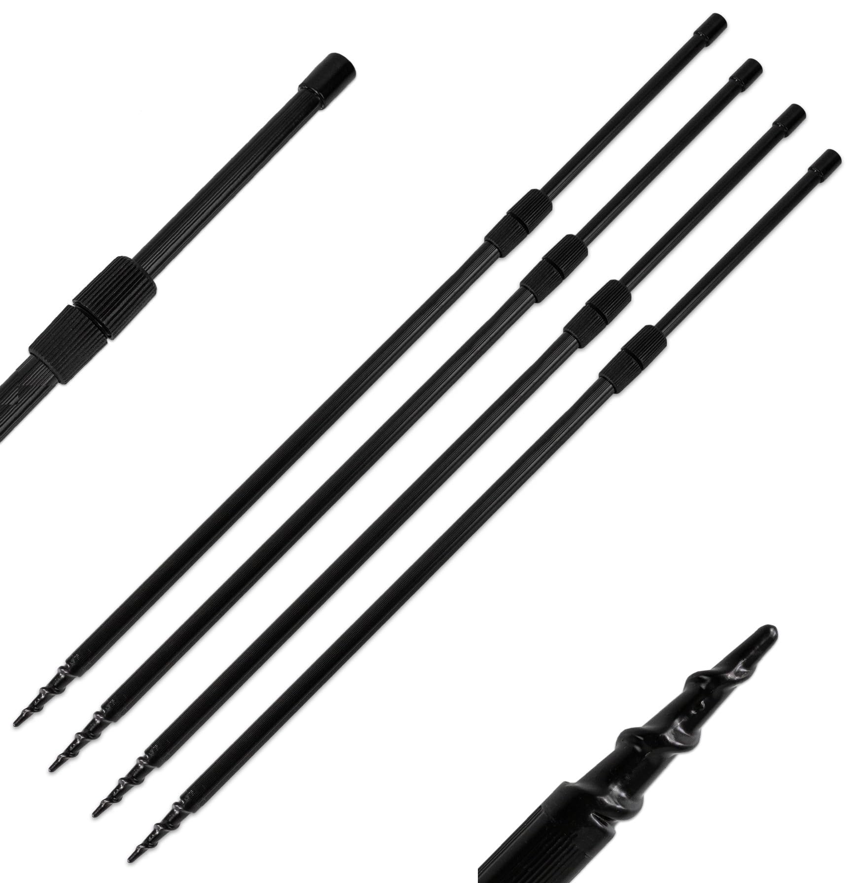 Support de canne à pêche en aluminium télescopique 50-90cm - Lot de 4