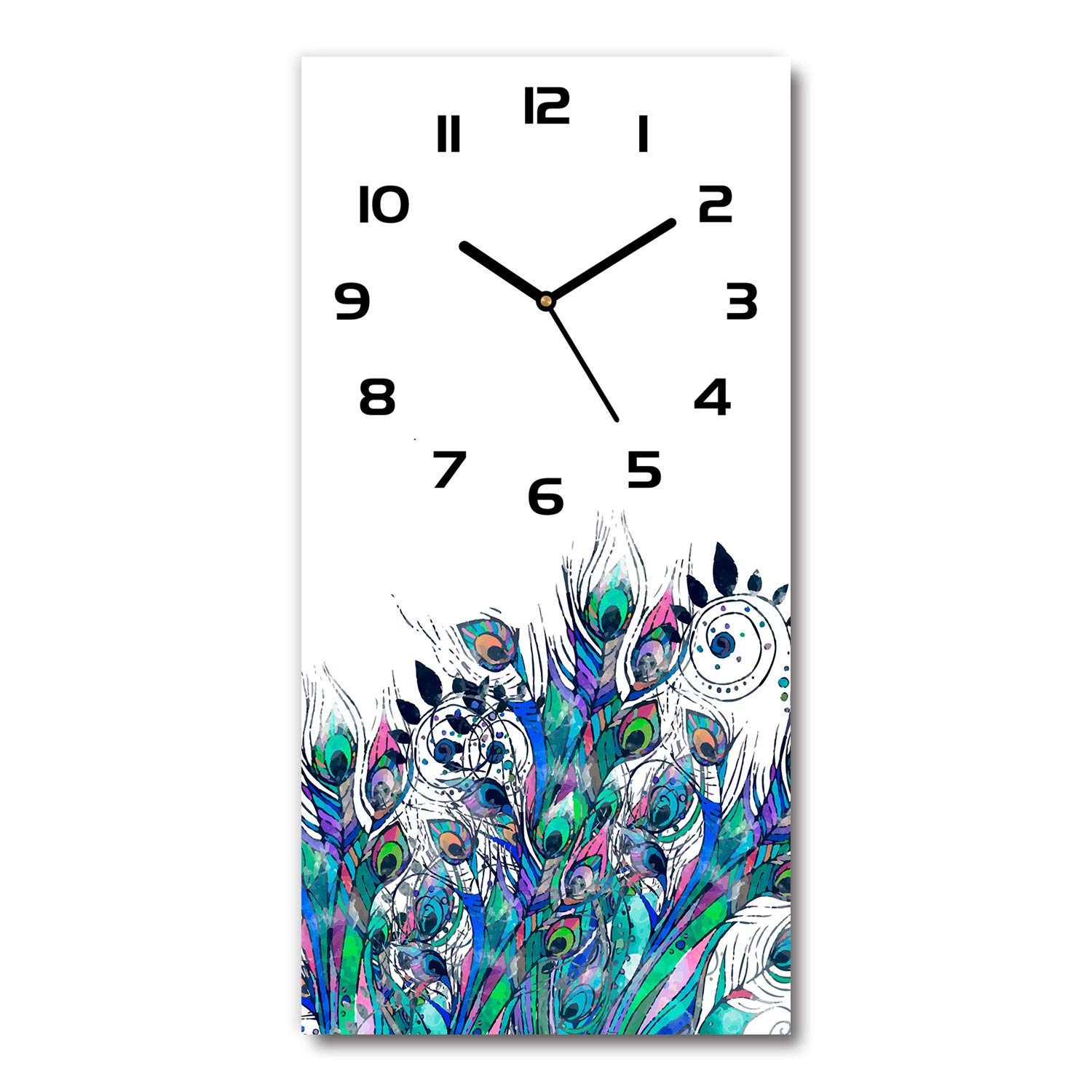Horloge en verre de sécurité 30x60 cm Tulup au design artistique raffiné