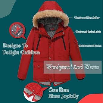 MGWDT Boy's Winter Coats Kids Puffer Jackets Thicken Warm Parka for Cold Weather | Sizes 5-14Y |