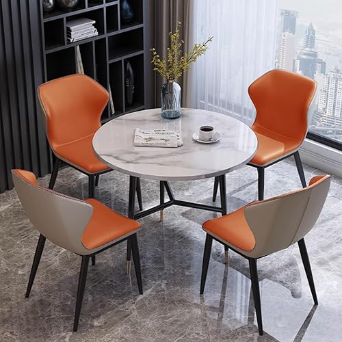 Miniatura 10 de YVYKFZD Juego de mesa y silla para sala de recepción de oficina, mesa redonda de conferencias para 4, mesa de centro compacta, juego de mesa de Gris