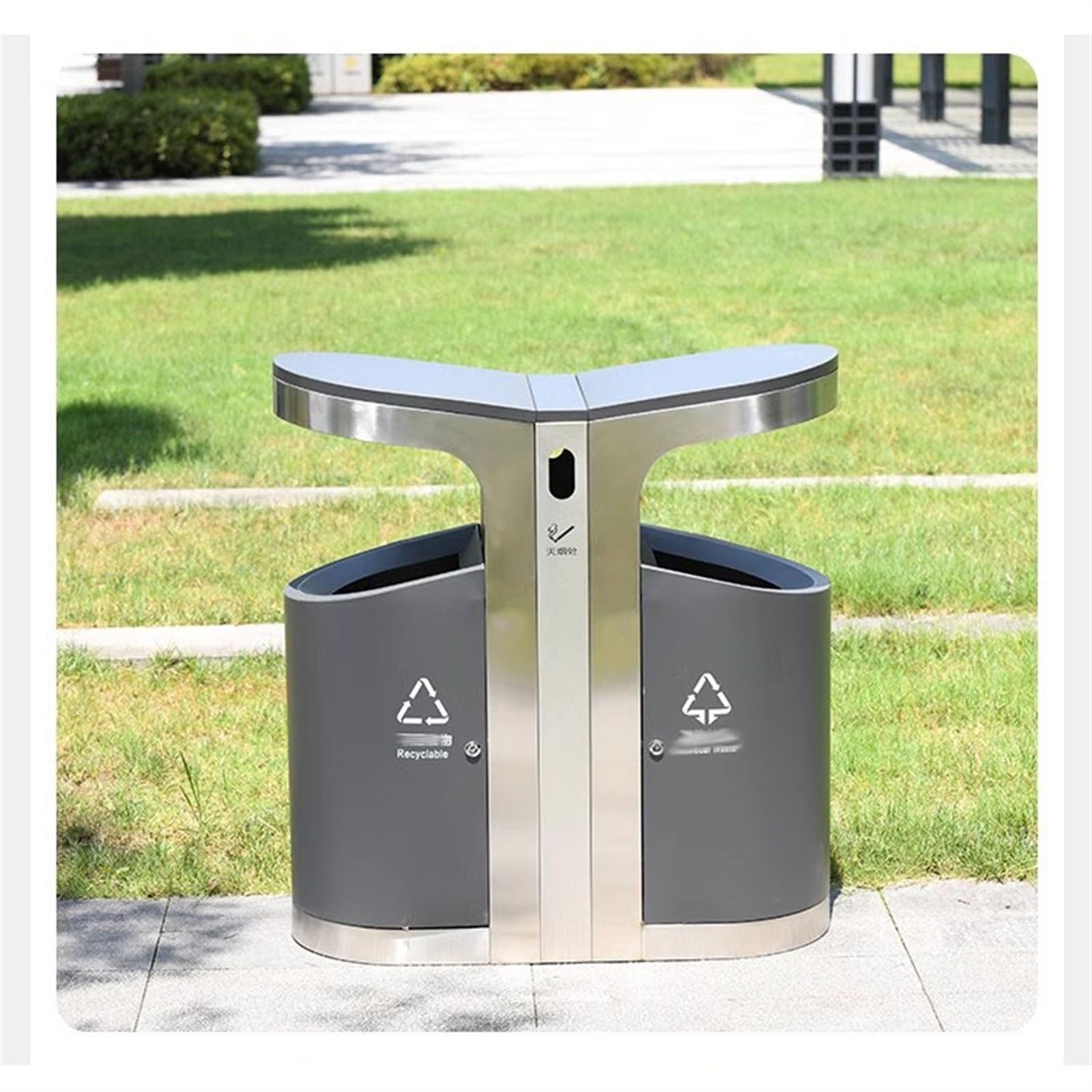 Contenedor de basura para exteriores Contenedor de basura para ciudad Contenedores para exteriores Acero inoxidable Comercial Gran capacidad Contenedores de residuos clasificados para calles municipa