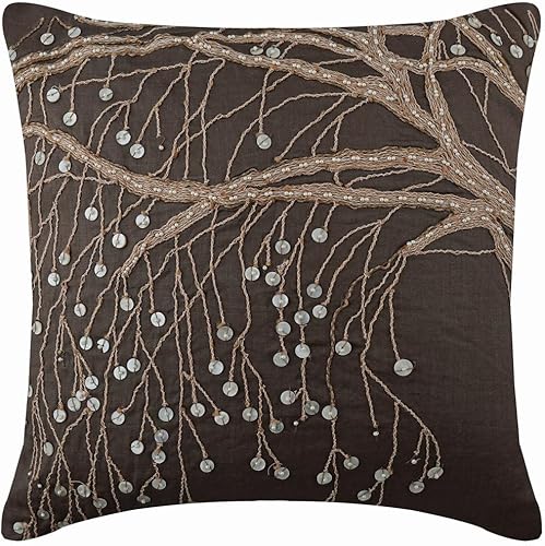 Miniatura 41 de The HomeCentric Funda de almohada, fundas marrones, fundas de almohada geométricas japonesas ópticas, fundas de almohada de 24 x 24 pulgadas, fundas