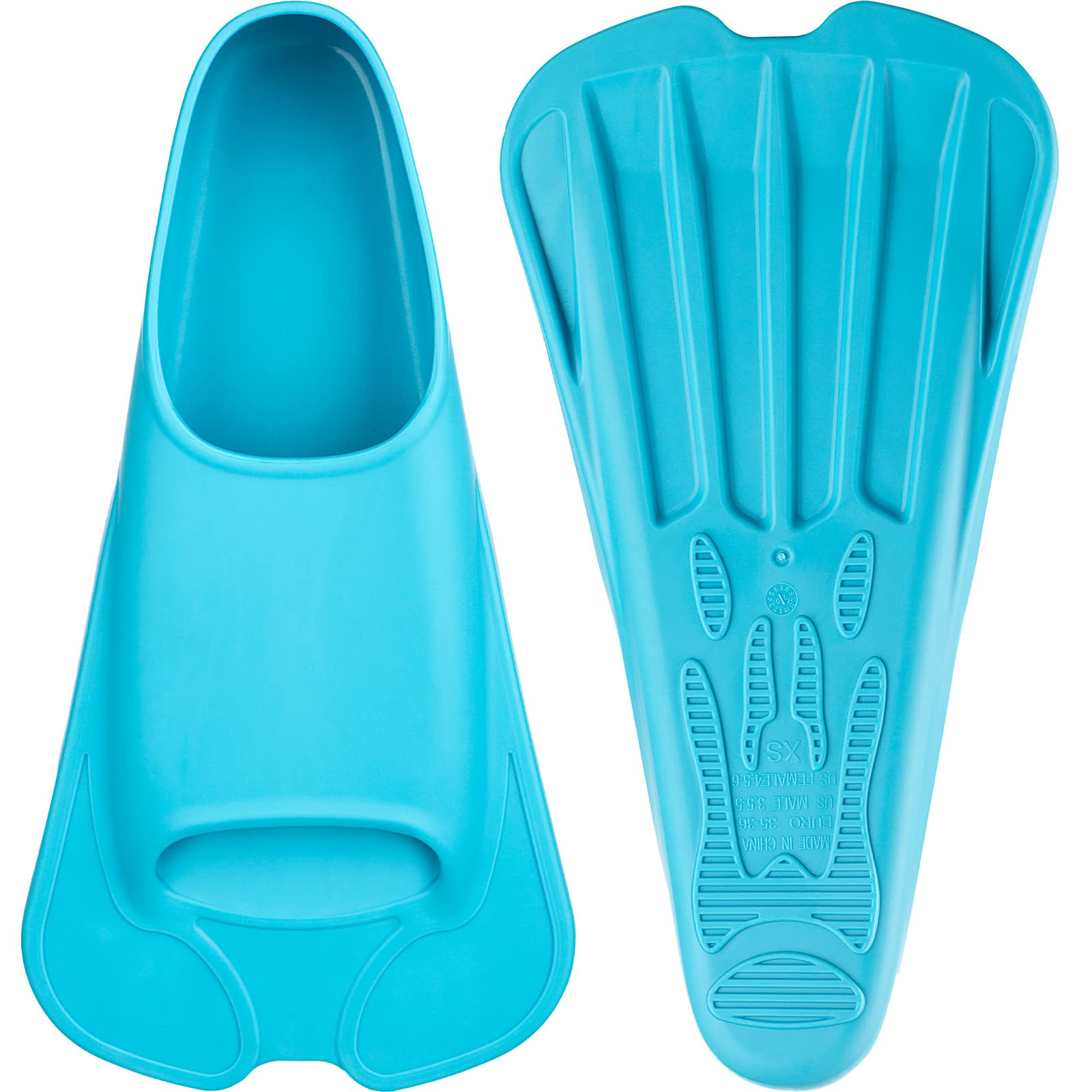 CAPAS Swim Training Fins Comfortable Silicone Swimming Floating Flippers with Mesh Bag for Kids Adult Men Women Short Blade Build Leg Strength