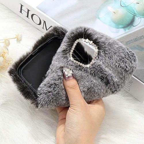 Miniatura 5 de Funda de felpa compatible con iPod Touch 7iPod Touch 5iPod Touch 6, lindo pelo de conejo peludo para invierno, cálido y esponjoso, funda de silicona