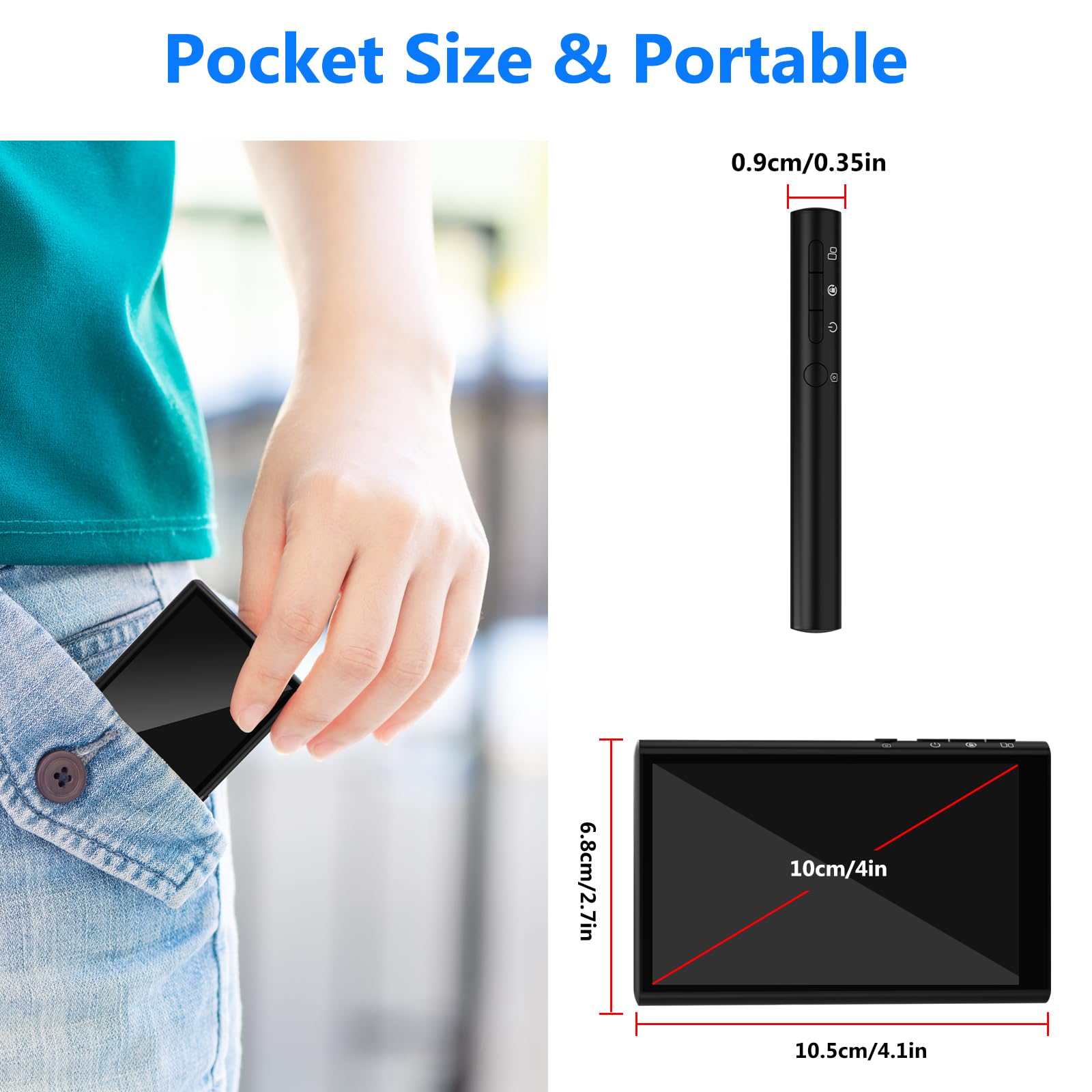 Retour Camera Compatibilité avec iPhone & Android, 1080P Écran de Moniteur pour Téléphone Vlog Selfie, Caméra Arrière à Synchronisation sans Fil pour Vlogs, Streaming, TikTok