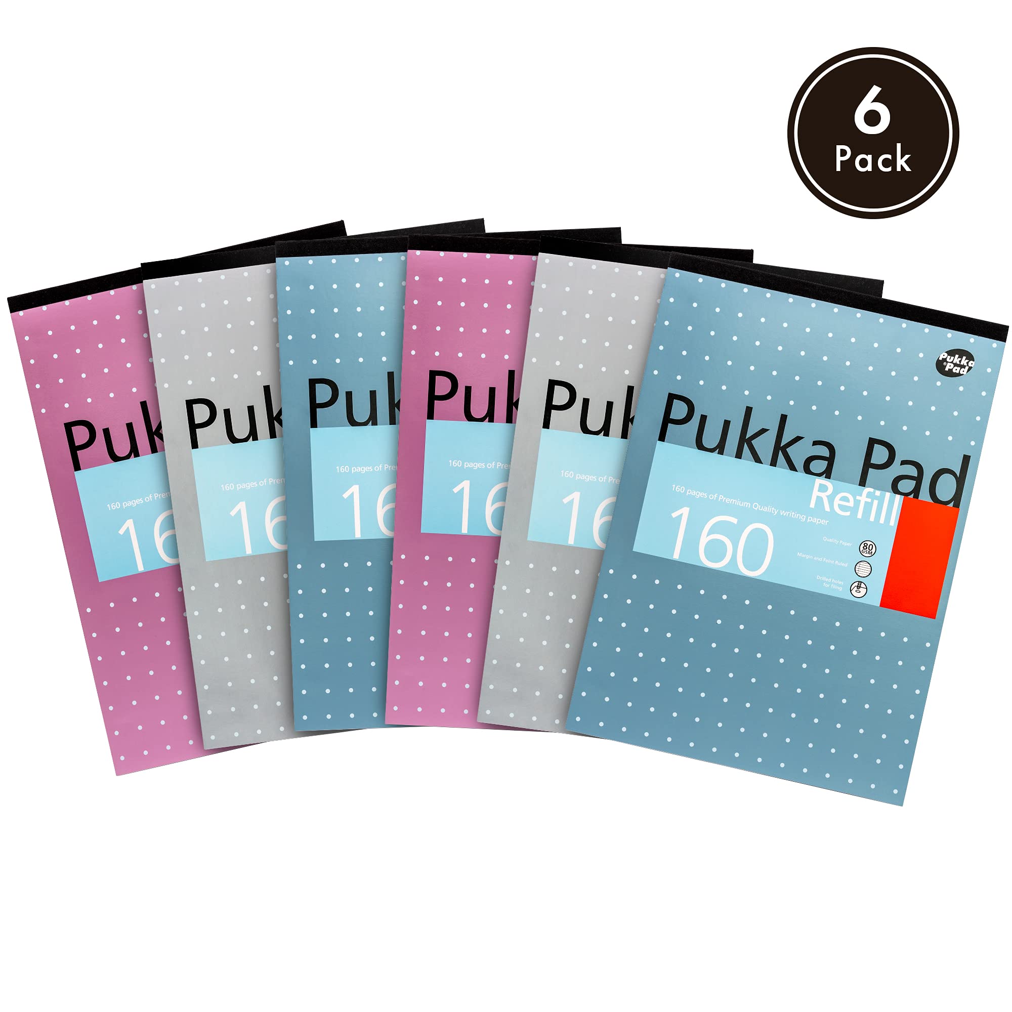 Grid Paper 5-Pack A4 Refill Pads - 160 Pages Each, Ruled With Margin, 4 ...