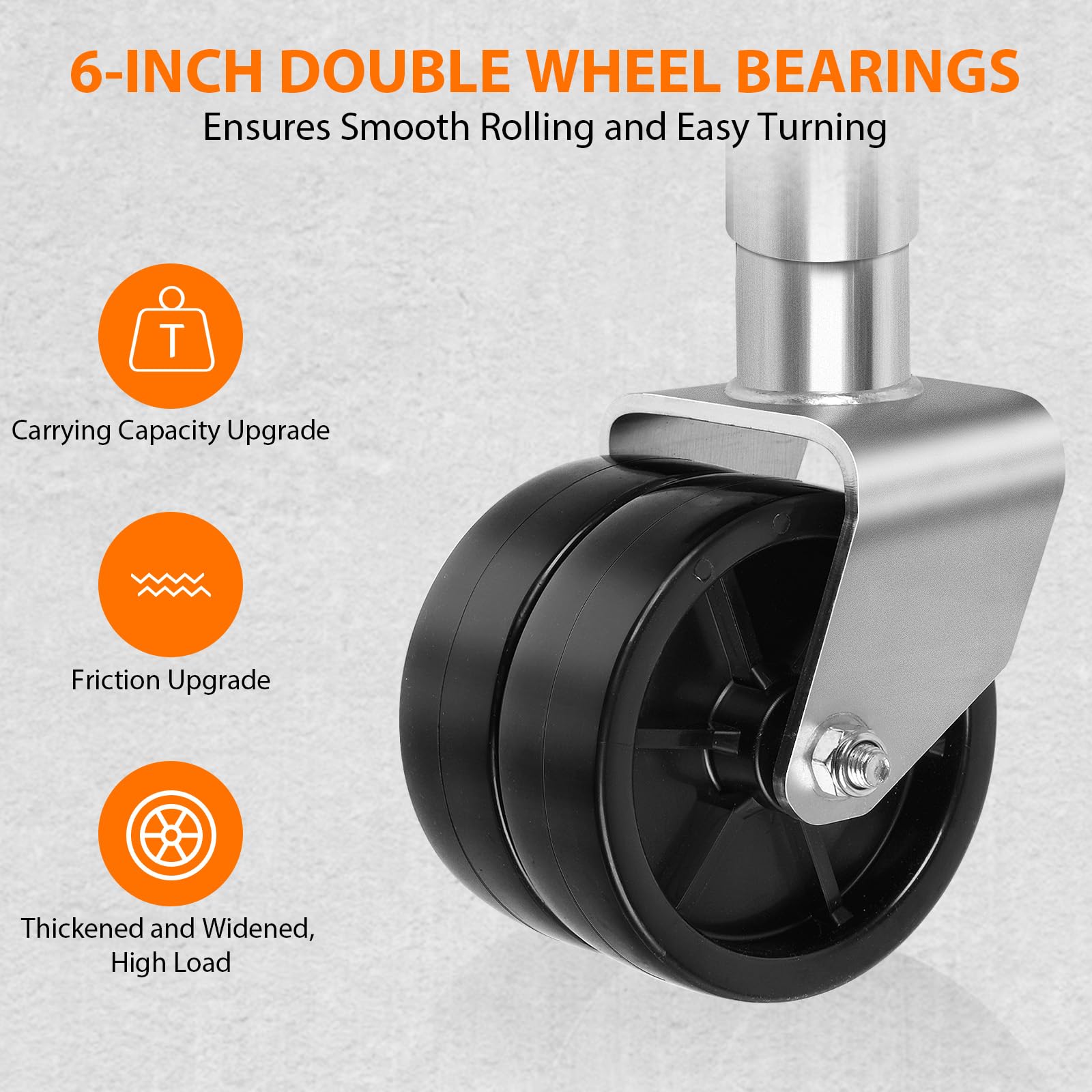1500 lbs Trailer Jack with Dual Wheel, Heavy Duty Swivel Boat Trailer Jack, 10