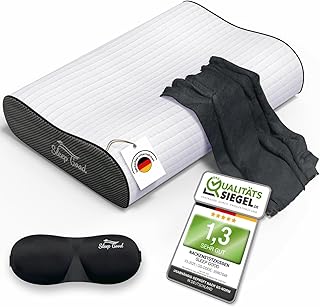 Sleep Good Nackenstützkissen Inkl GRATIS Spannbezug - Orthopädisches Kissen gegen Nackenschmerzen - Memory Foam Kissen Höhenverstellbar - Seitenschläferkissen mit Bezug