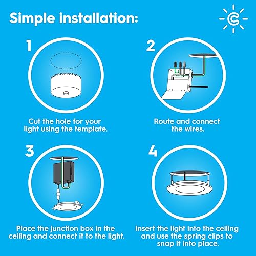 Miniatura 7 de GE CYNC Reveal HD+ Wafer Smart LED Downlight Fixture, luces que cambian a todo color, luces LED WiFi y Bluetooth, funciona con Google Home y Tienda