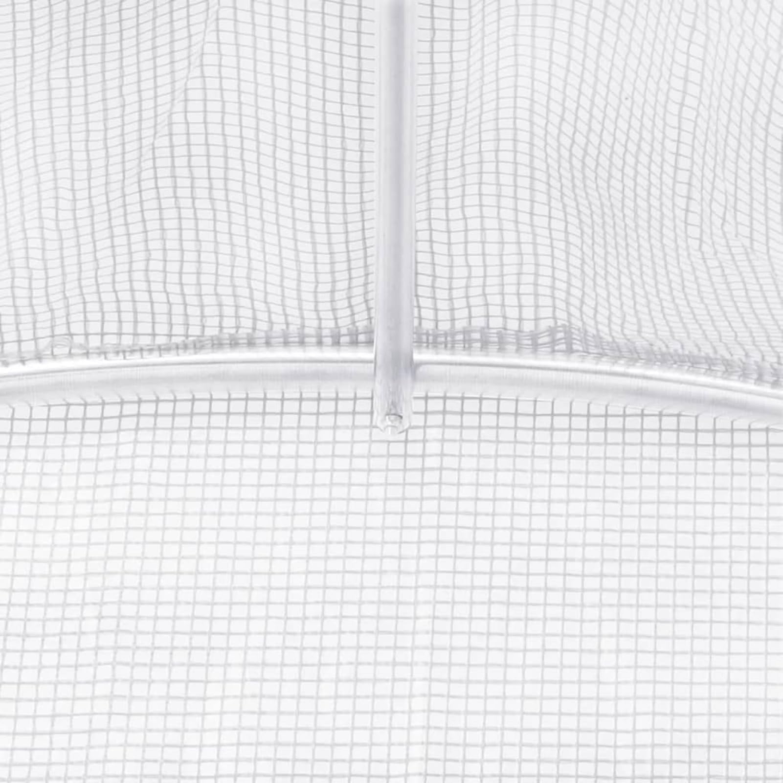 Szklarnia ze stali ocynkowanej, 140 g/m² PE, 12 m², 4 x 3 x 2 m, biała, z drzwiami przesuwnymi i oknami z siatki