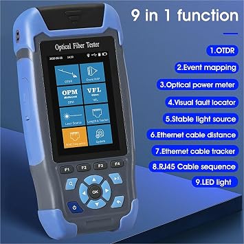 OTDR 60KM Optical Time Domain Reflectometer 1310/1550nm 24/22dB Fiber Optic Cable Tester Built-in VFL OPM OLS(AUA900A)