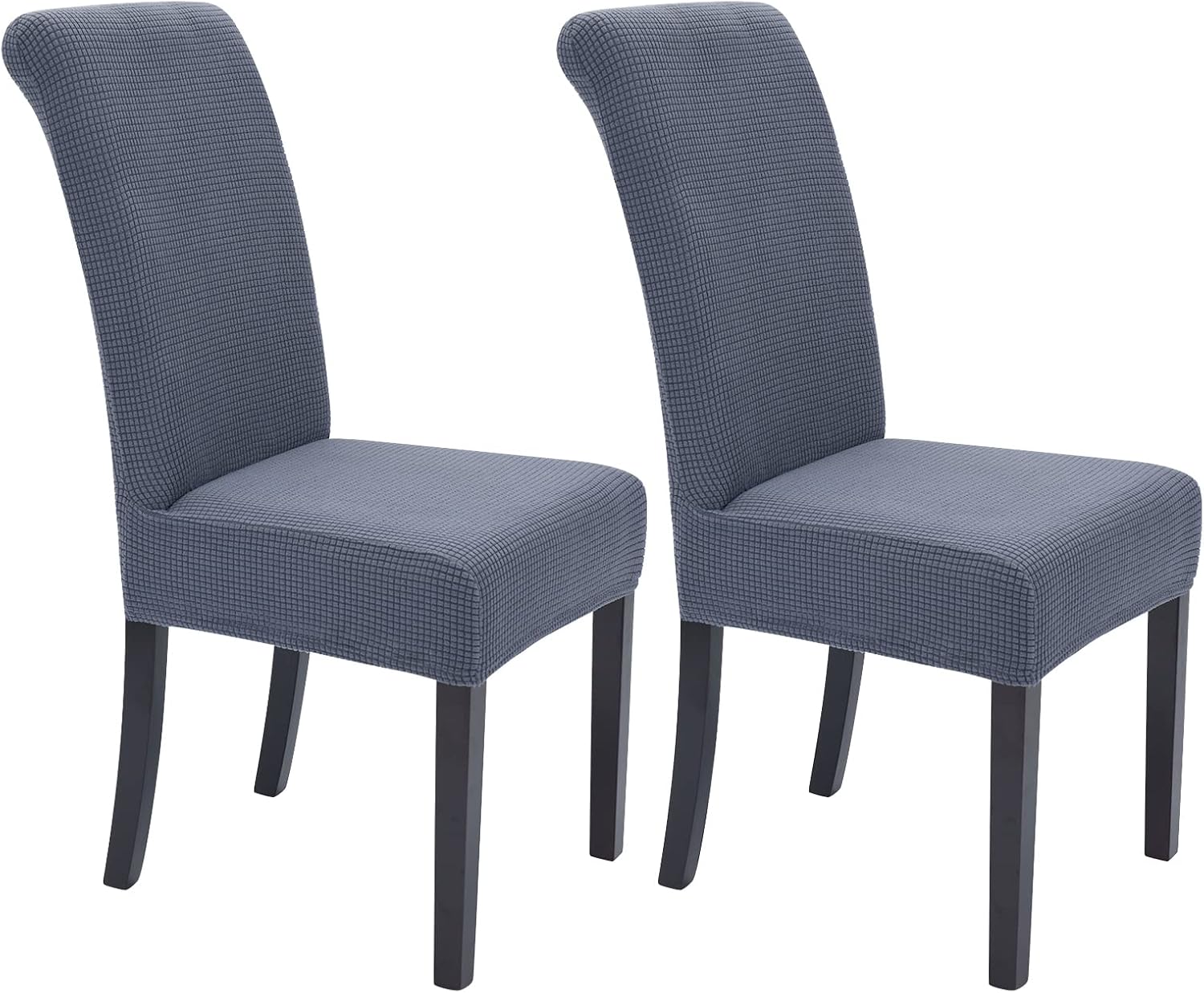 KANGAROO MOMMY Dining Room Chair Covers Set of 2 Dark Grey Stretch Slipcovers Parsons Chairs Covers Kitchen Chair Covers