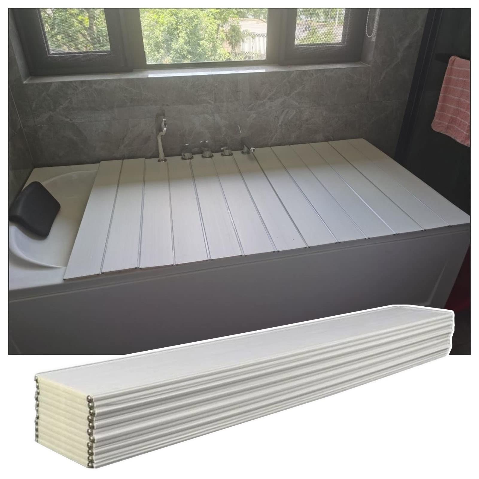 Couverture de baignoire isolante et étanche en volet PVC
