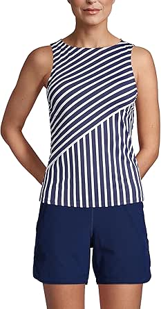 Women's Twist Front Halter Tankini Top - Chlorine-Resistant Swimwear With Bust Enhancement