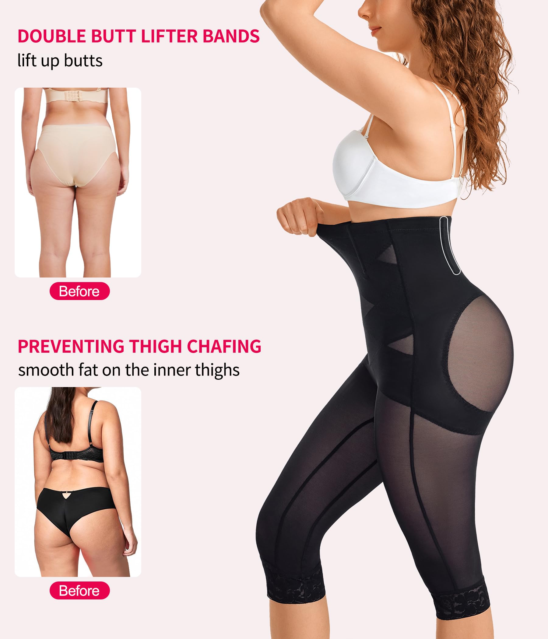 Gotoly Shapewear gainant gainant taille haute gainant fessier gainant capri shapewear short cuisses amincissant