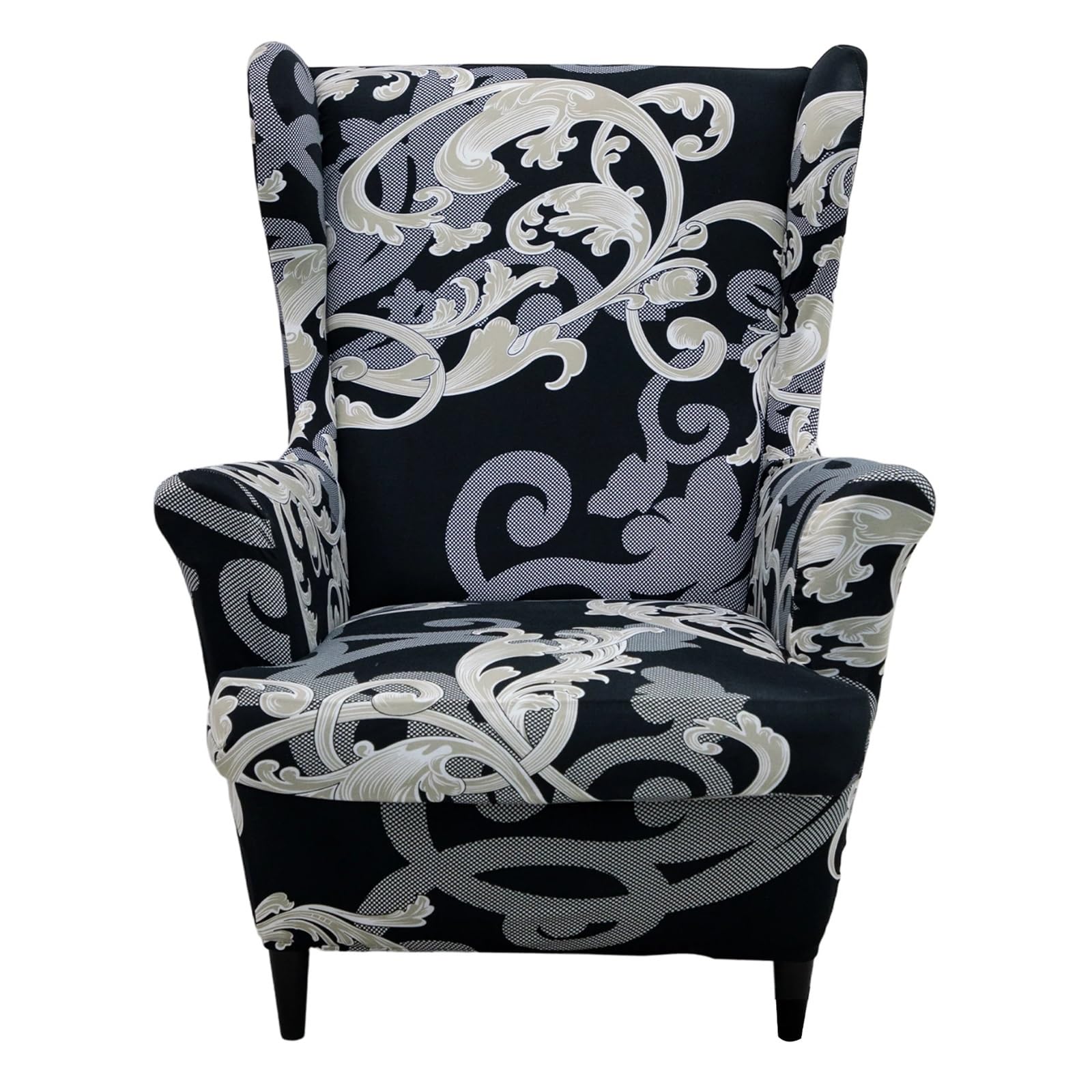 GCYEIDMA Wing Chair Slipcover Stretch Wingback Sofa Slipcover Floral Print Armchair Protector Couch Wing Chair Slipcovers Sloping Arm Back Covers(Color8)