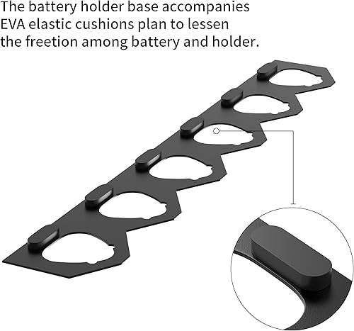 Miniatura 5 de Herbert-fty Soporte de batería de metal para Milwaukee M12, estante de montaje en pared para batería M12 de 12 V, almacenamiento de batería M12 con