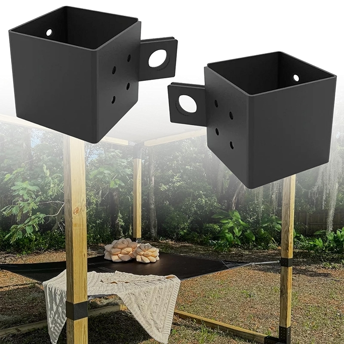 ORIGLE 4x4 木柱基座四件套 高强度粉末涂层黑色柱子支架