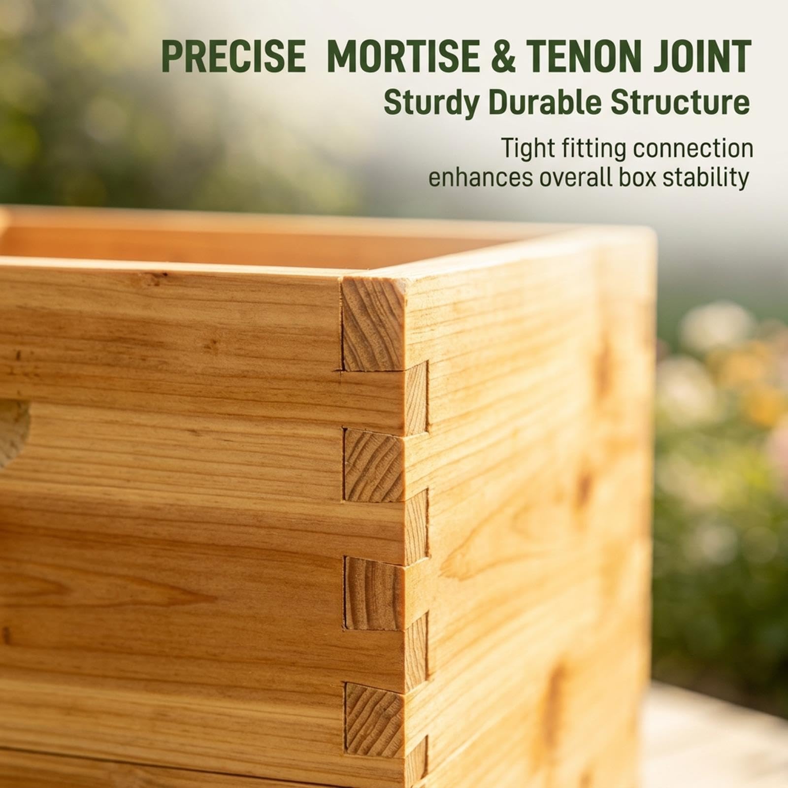 Ruche, Bois de Sapin Ciré avec Fenêtre d'Observation pour Apiculture Jardin