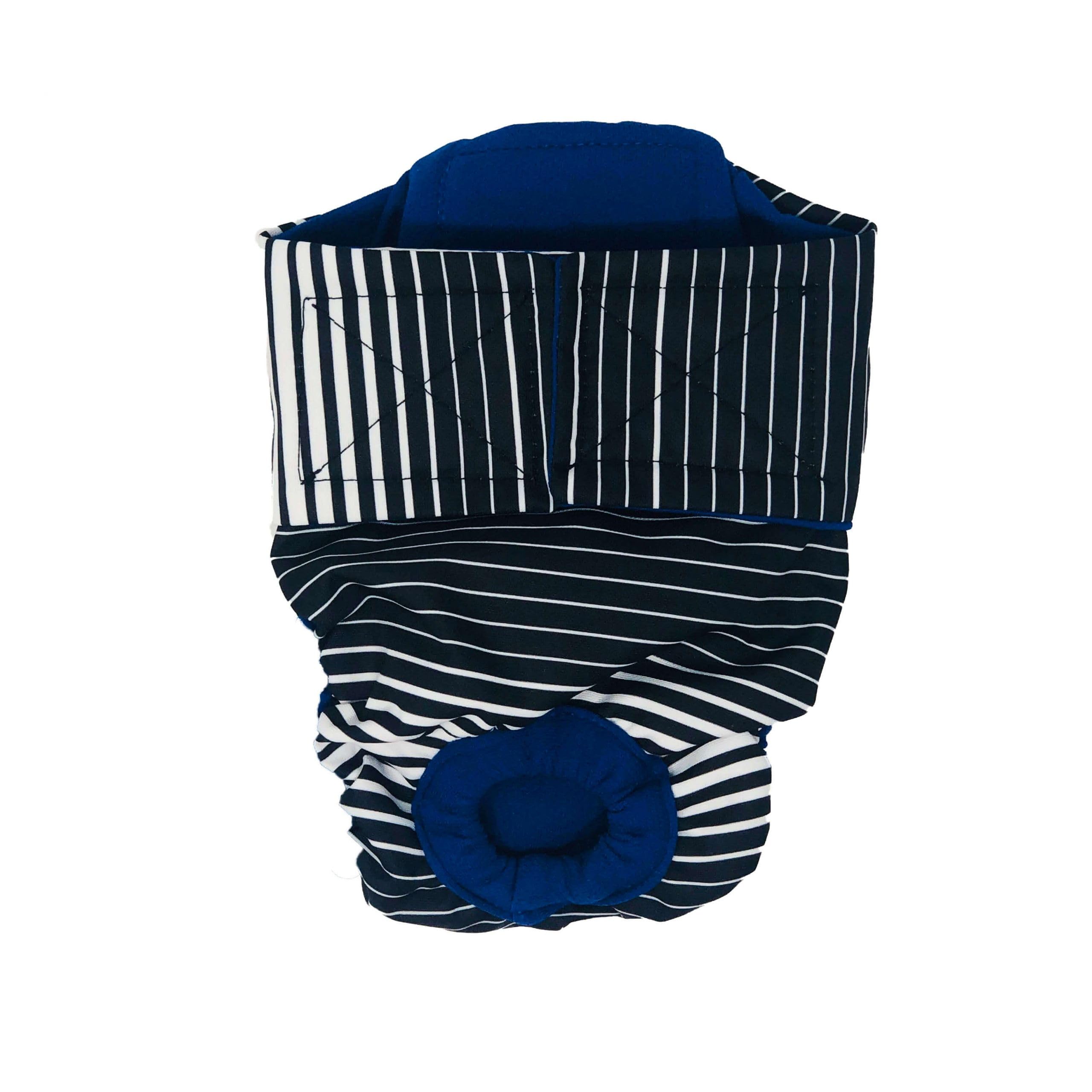 Swim Diapers for Hydrotherapy Dogs - Made in USA - Black Stripes Waterproof Swim Diaper for Dogs, M, with Tail Hole