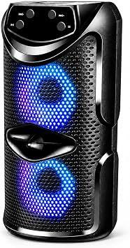Bluetooth Subwoofer Speaker - Rechargeable Party Speaker with TWS & Dual Bass Drivers. Features USB/SD Card Support and FM Radio. Delivers Powerful Bass, Ideal for Outdoor Karaoke