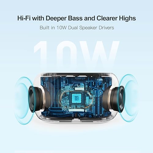 Miniatura 4 de ANJANK Reloj despertador con máquina de sonido de ruido blanco con altavoz Bluetooth de alta fidelidad, 21 sonidos relajantes7 luces nocturnas,