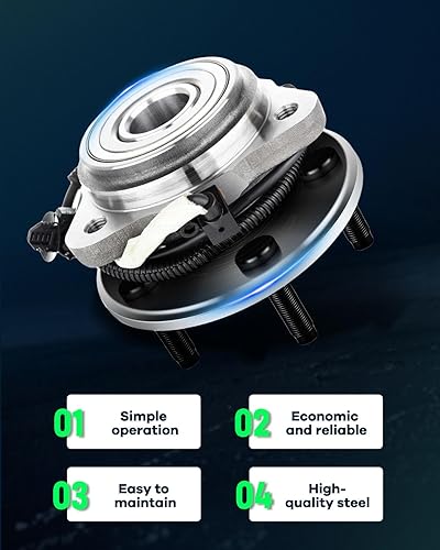 Miniatura 6 de SCITOO 515003 Nuevo cubo de rodamiento de rueda delantera para Ford Explorer Sport Trac 1995-2001 para Ford Explorer 5 lengüetas Kit de montaje de