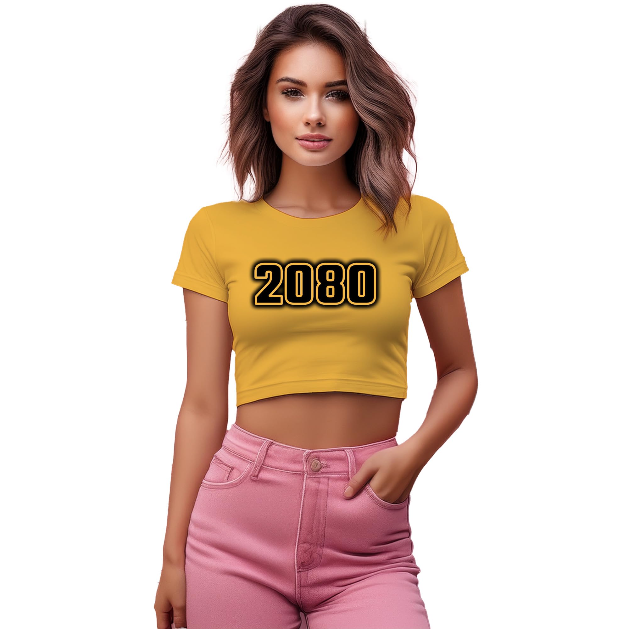 Crop top femmes 2080 chic et doré aux finitions soignées - 6