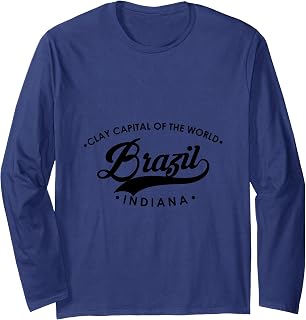 Brazil Indiana Clay Capital Retro Logo Men and Women Long Sleeve T-Shirt