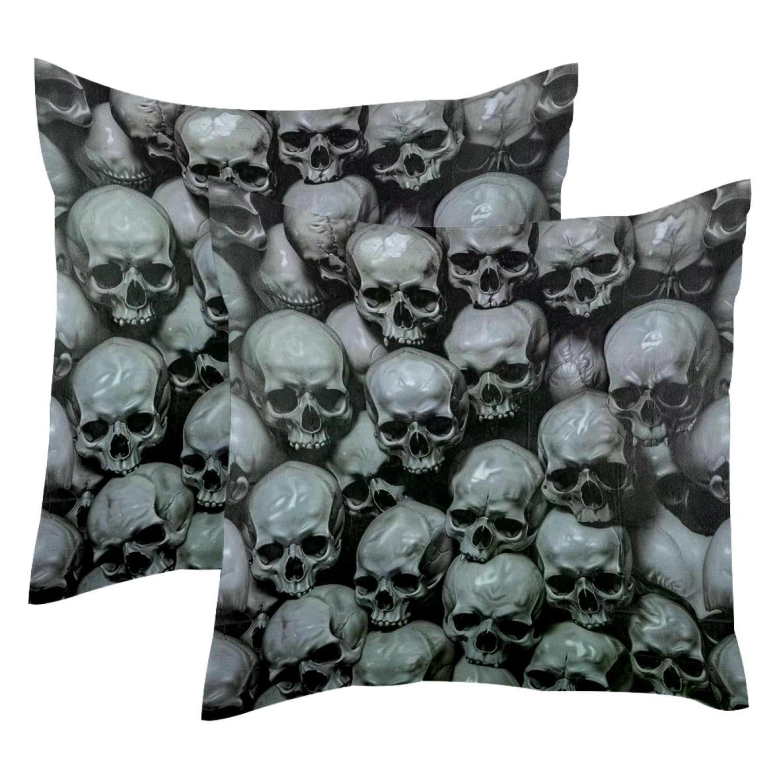 Housses de coussin velours crânes gothiques pour sublimer le salon ou la chambre