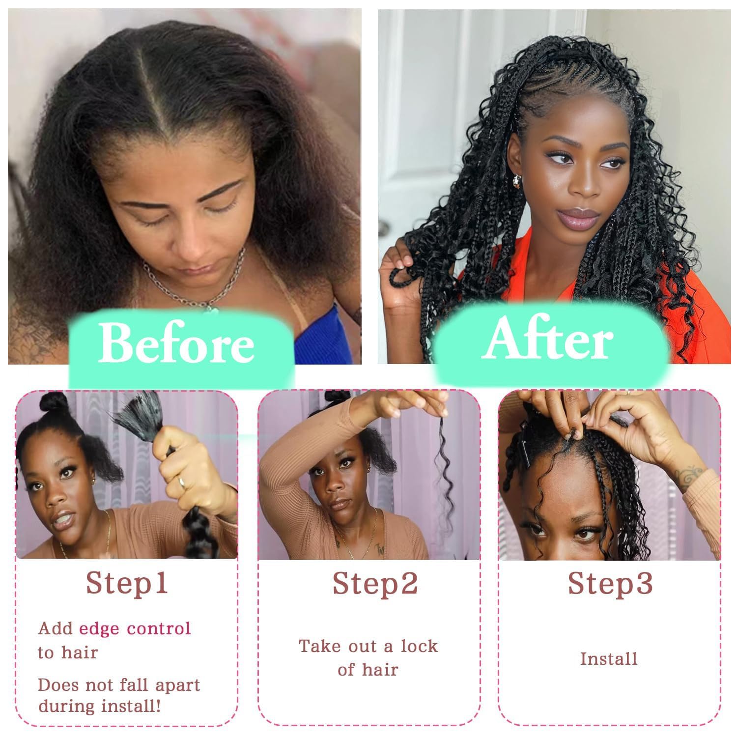 100% Virgin Human Hair Braiding Hair for Boho Braids, Bulk No-Weft
