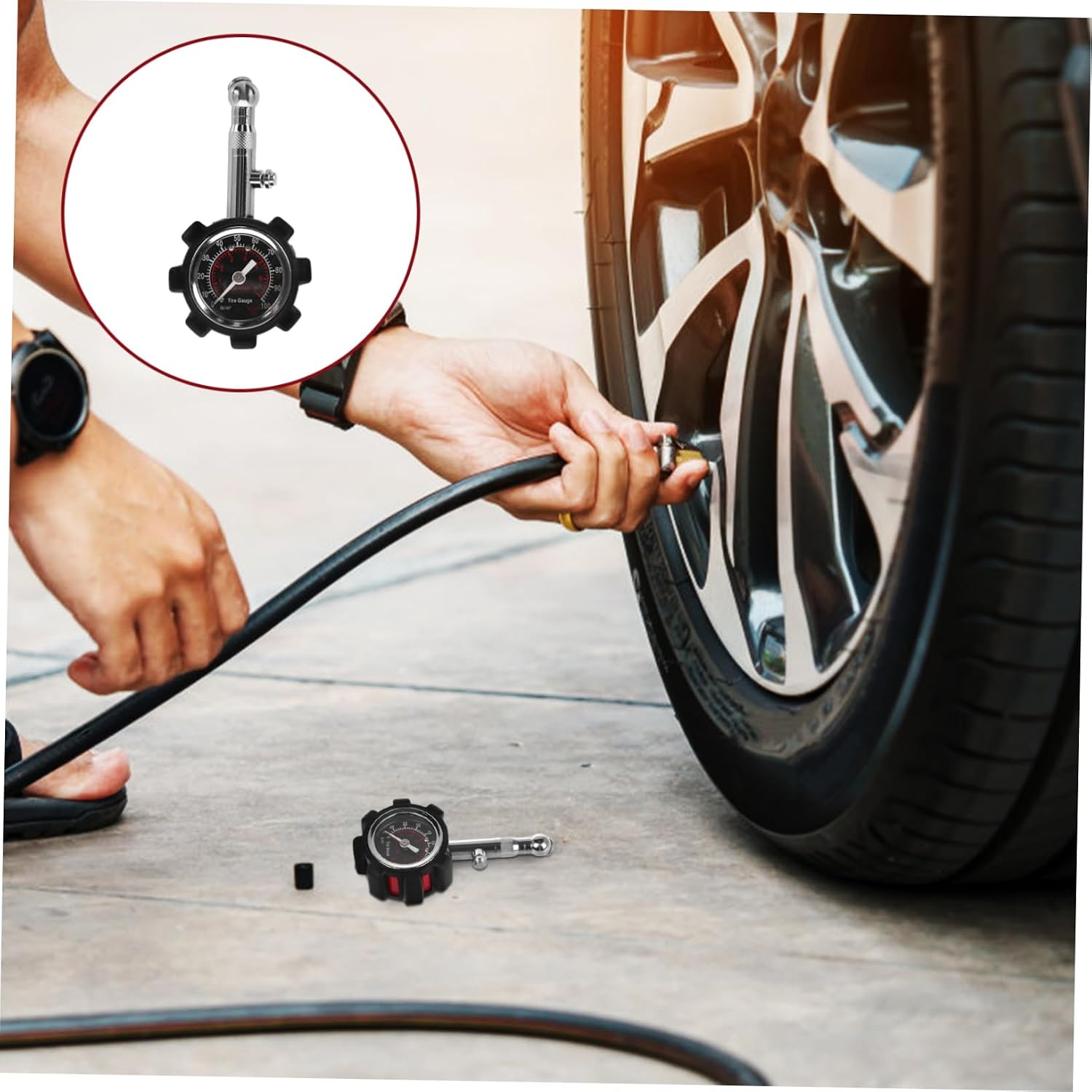 Alipis High Precision Tire Pressure Gauge Tool Mechanical Car Tyre Stylish Cover Accurate Pressure Monitoring for Vehicles Essential Accessory for Outdoor Use