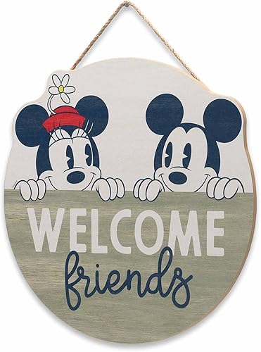 Vista 29 de Open Road Brands Disney Mickey Mouse y Minnie Mouse - Letrero de pared en forma de corazón Negro/blanco