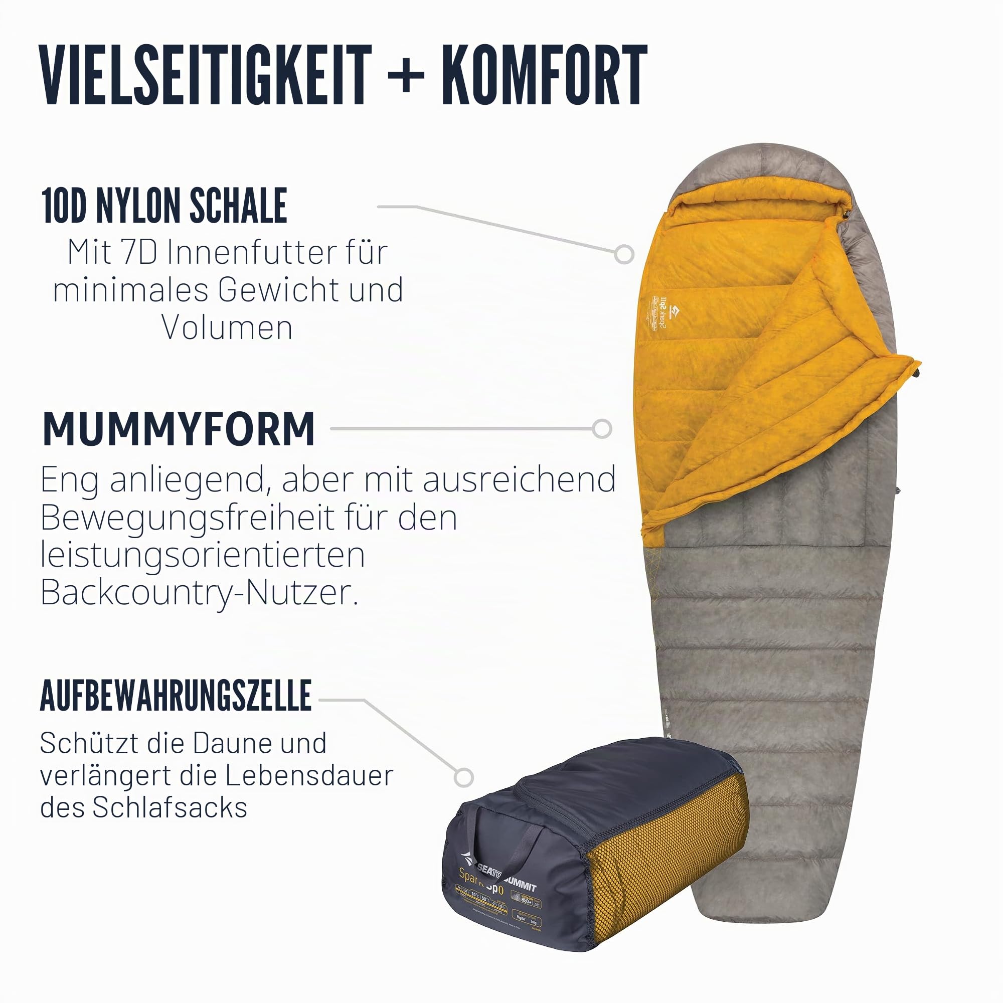 sea to summit schlafsack spark 2 SpIV Schlafsack, Dark Grey-Yellow, Long Links Sport & Freizeit Color:TOJ_Steel Blue/TNF Black VAUDE Tinshan V handschuhe 2in1