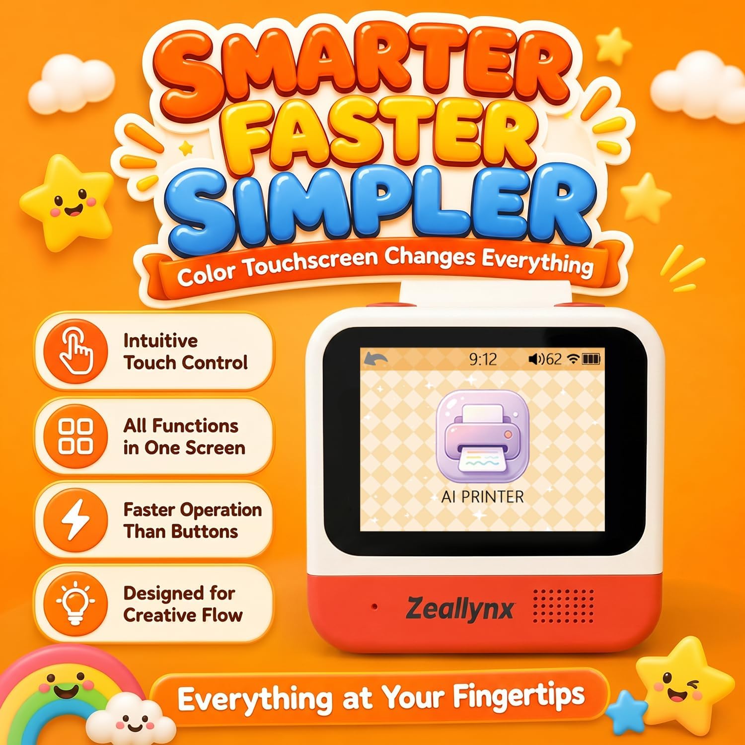 Sticker Printer, AI Sticker Maker with Touchscreen, No App