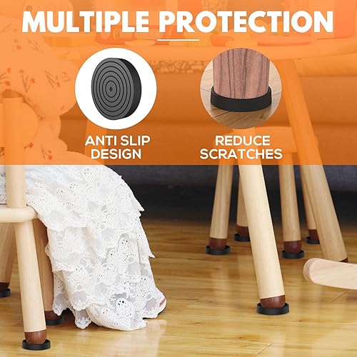 Miniatura 7 de 8 posavasos para muebles, tazas redondas de 2 pulgadas para muebles, almohadillas de goma antideslizantes, tazas deslizantes de silicona para