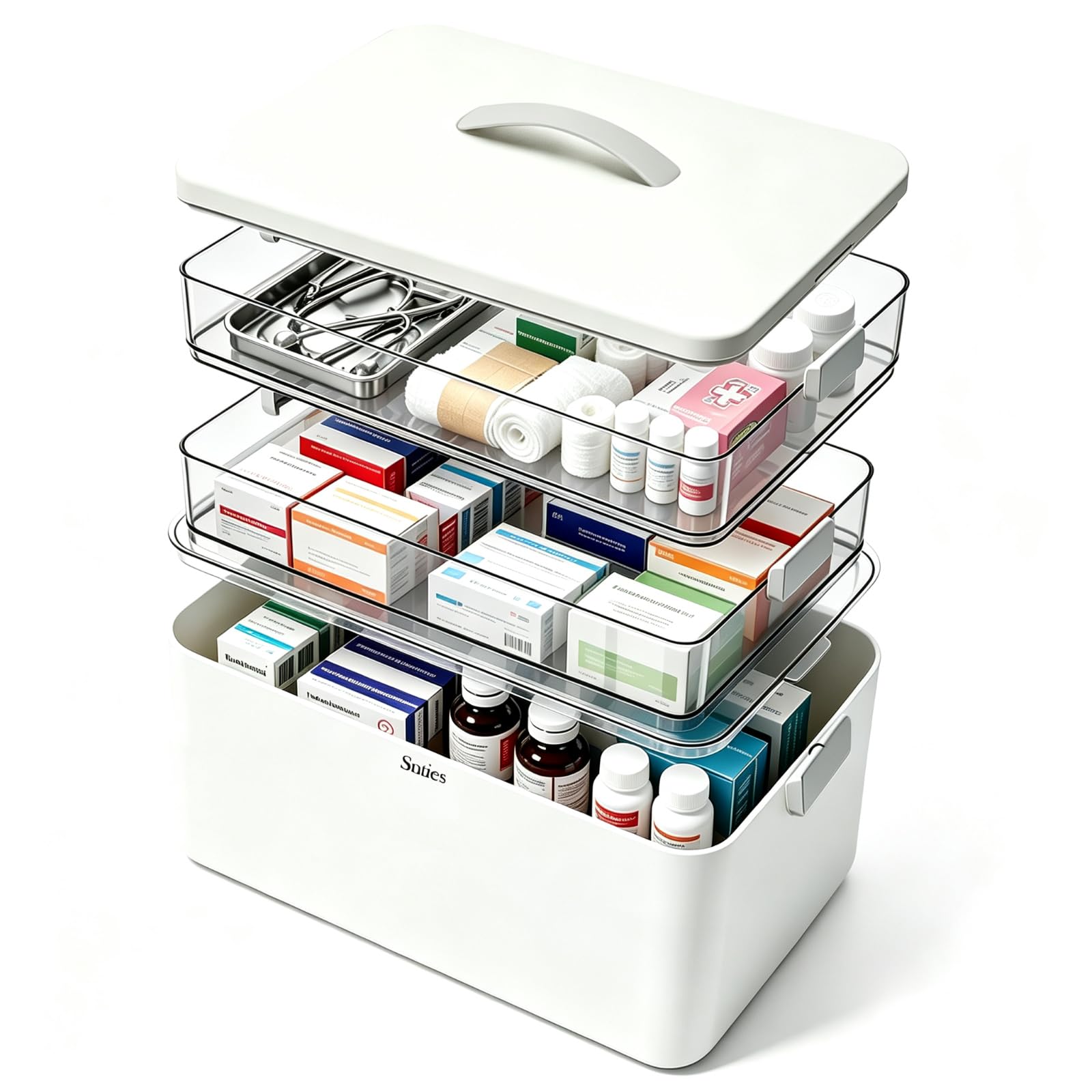 3-Tier ExtraTall Medicine Cabinet Organizer - Medicine Cabinet with Handle