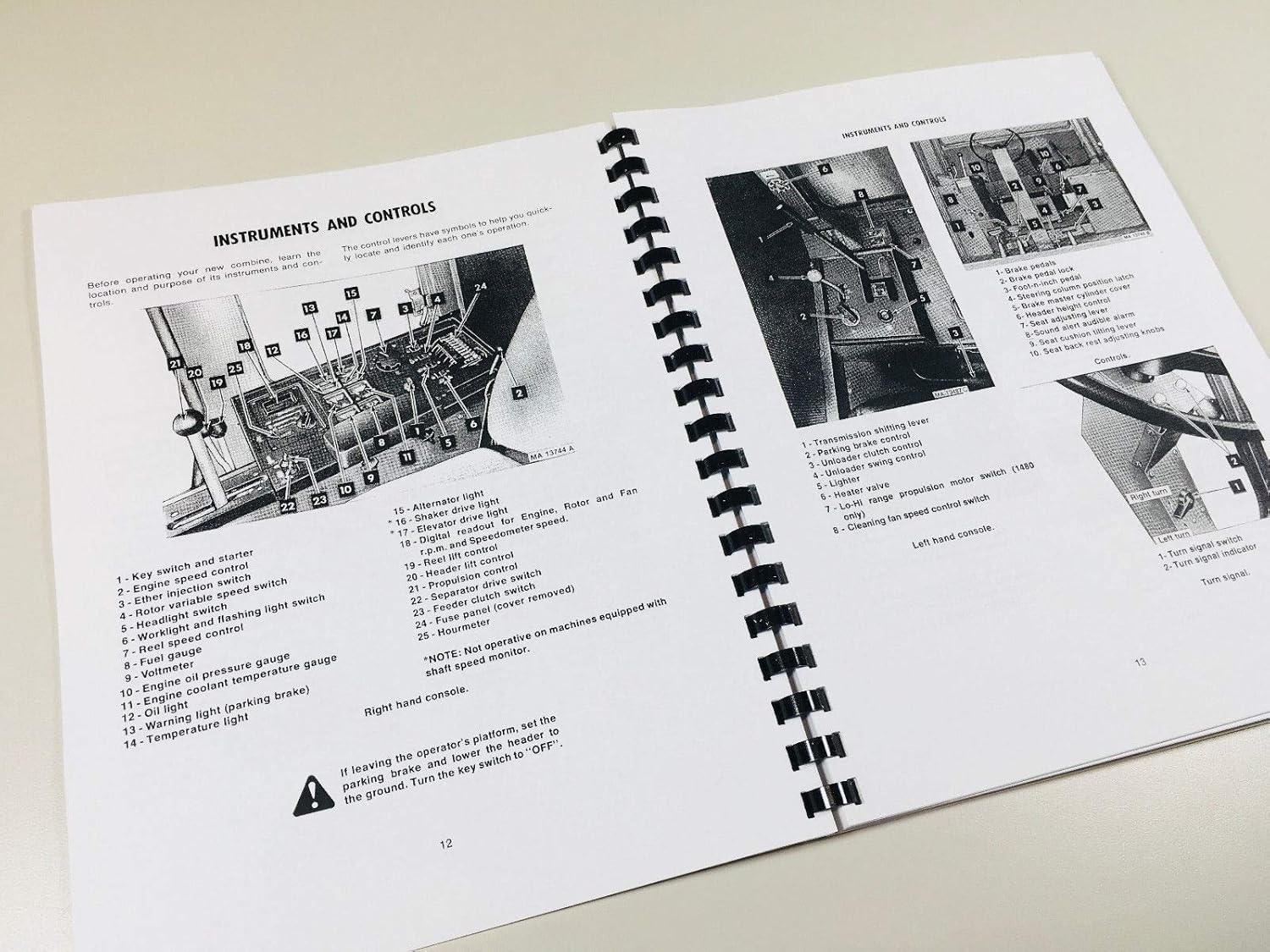 Operators Manual For International 1440 1460 1480 Combine Owners Maintenance Shop