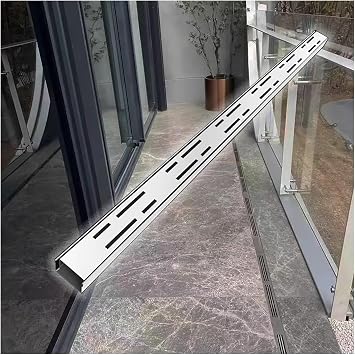 1/3/5 Pack Slim Channel Drain Kit Outdoor, Trench Drain System for Yard Underground/Patio/Driveway/Garage, Drainage Trench, Channel Drain with Grate, Stainless Steel1PACK,3.5x3cm1.4x1.2in