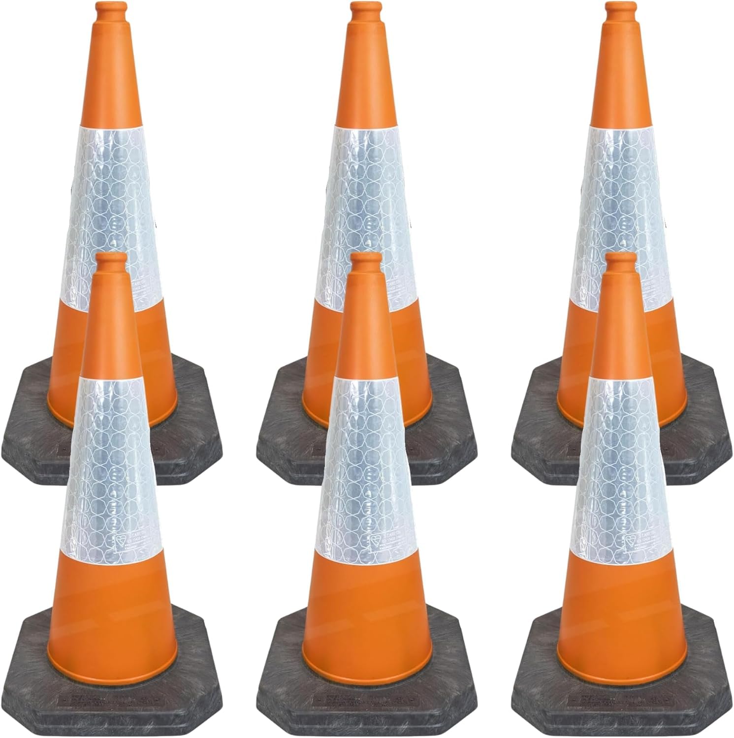 Street Solutions UK - 6 x 750mm Orange Road Traffic Cones - Self Weighted - Premium Quality Safety Cone - Strong and Durable - with Extremely Low Centre of Gravity