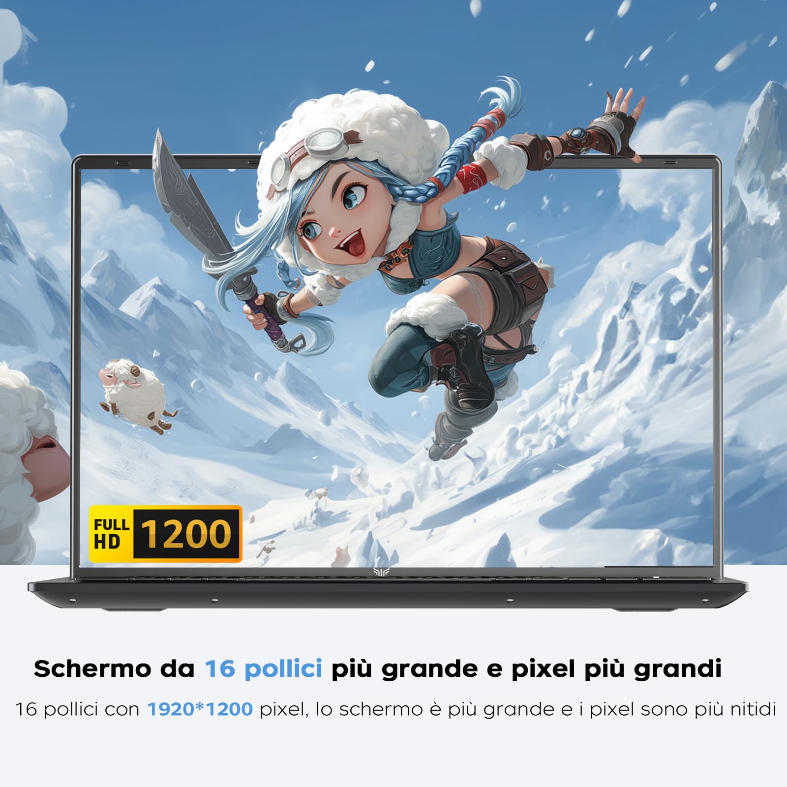 Tivique 16 Pollici PC Portatile Ryzen 4300U Fino a 3.7GHz, Superiore 3500U/3200U/N150, Computer Portatile 16GB RAM DDR4 512GB SSD Espansione 2TB, Laptop HDMI, BT5.0, Type C, Notebook Ufficio Studia