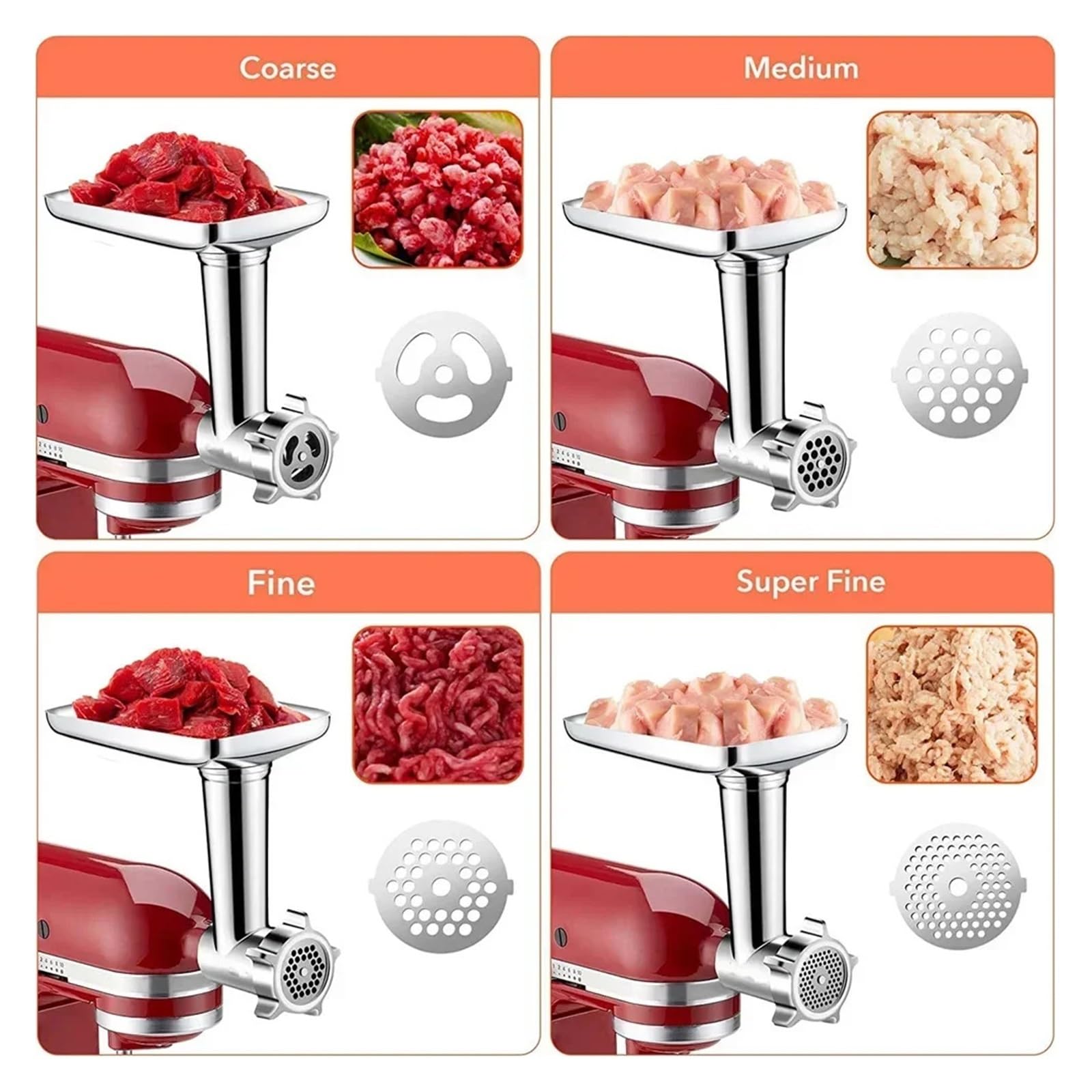 Compatible con La Cuchilla Picadora De Carne KitchenAid | Cuchilla De Repuesto De Metal Y Embutidora De Salchichas, Compatible Con Batidora De Pie KitchenAid