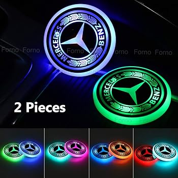 Amazon.com: Paquete de 2 luces LED para portavasos de coche para Jeep, envío rápido de Logística de Amazon, posavasos con logotipo de coche con 7 colores cambiantes de carga USB, almohadilla luminiscente