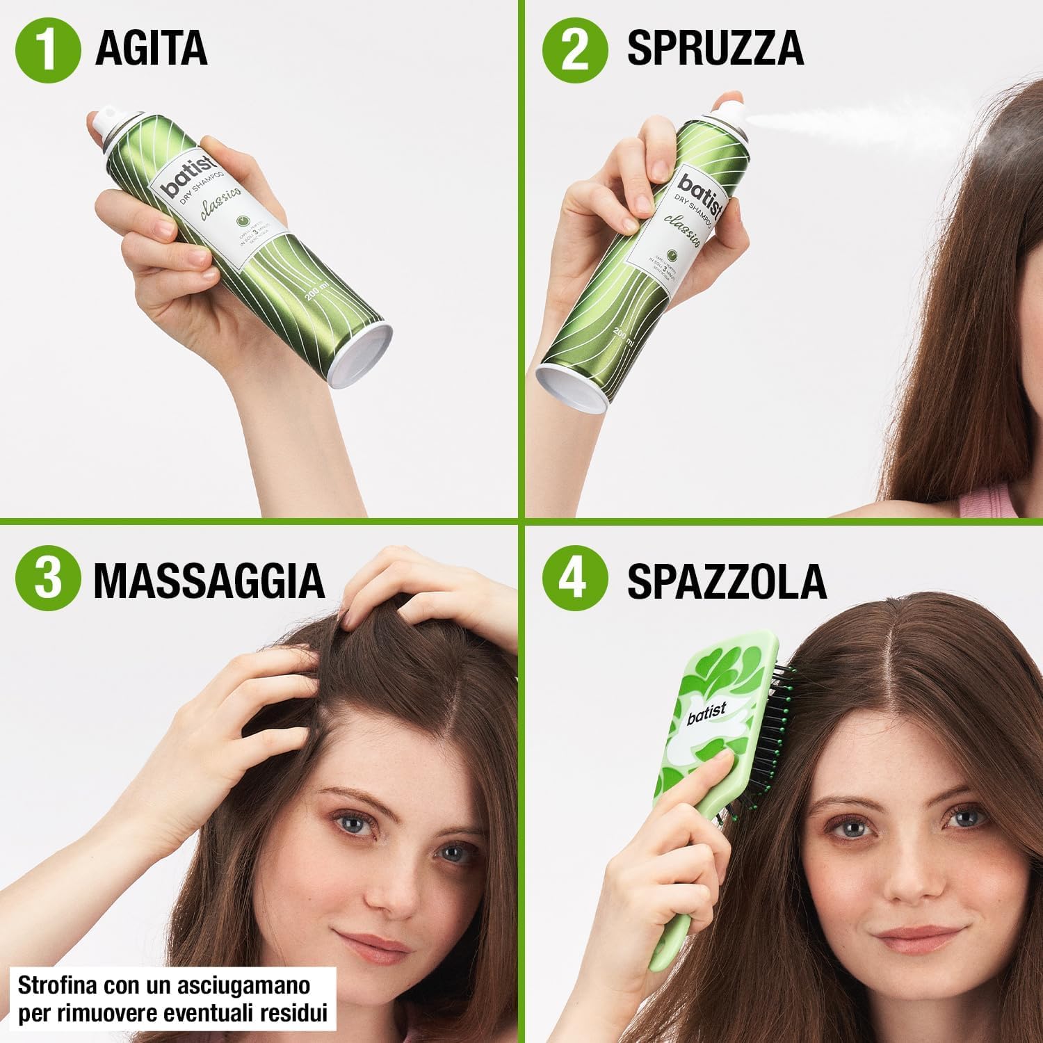 12x Batist Dry Shampoo Classico - Trockenshampoo Reinigt das Haar in nur wenigen Minuten ohne Wasser 75ml+ Beni Culinari Kostenloser Schlüsselanhänger